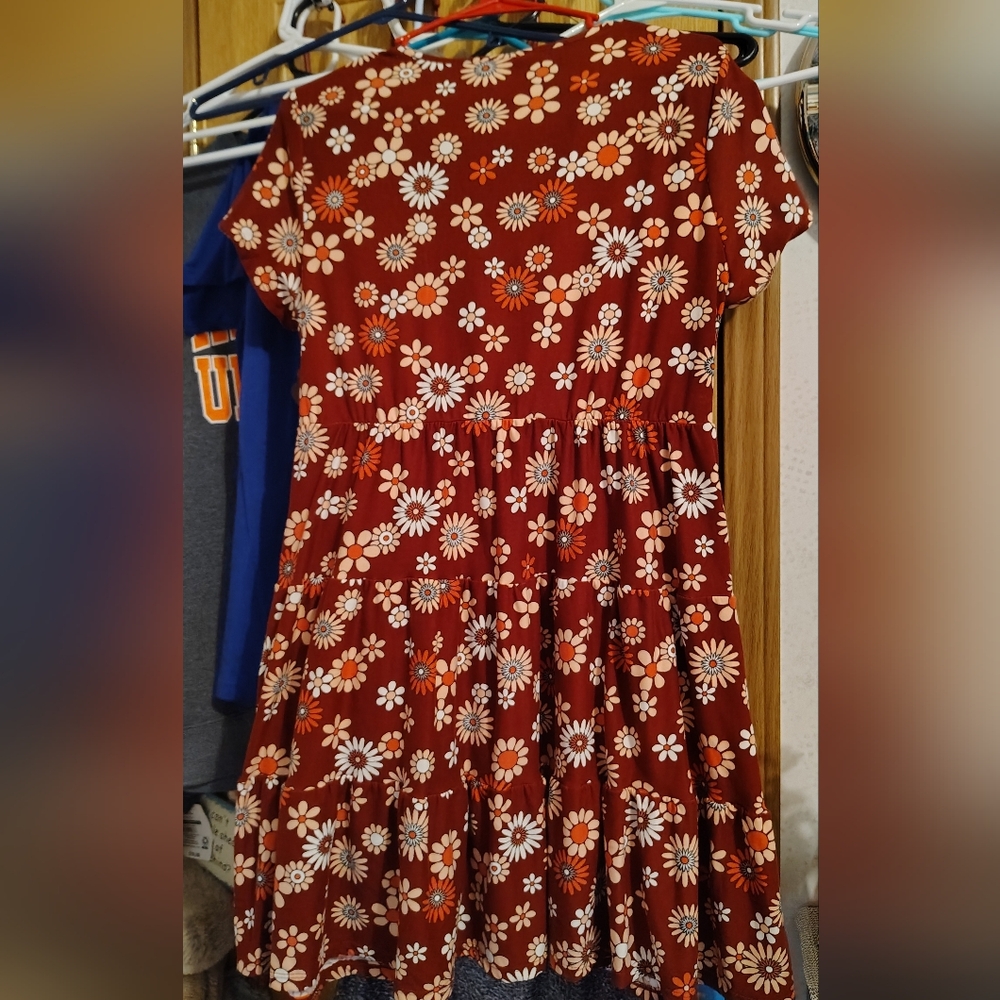 No Boundaries Red Floral Midi Dress - Picture 2 of 3
